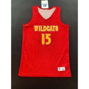 Russell Athletic Wildcats 15 Youth Reversible Basketball Jersey Medium Red White